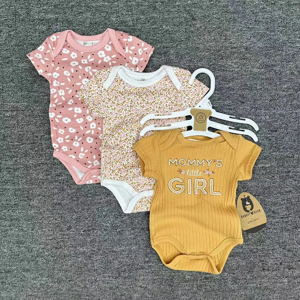 Wholesale 3 Pieces Cotton Baby One Set Romper Set Newborn Swaddling Clothes Printing Patterns Bodysuits Jumpsuit Summer 2024