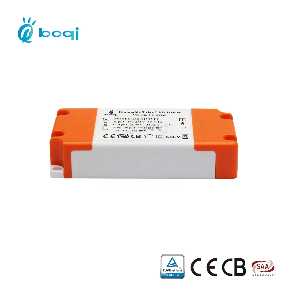 boqi constant current triac dimmable led driver 15w 350ma 10w 12w 13w 14w 15w for led panel light,downlight and ceiling light