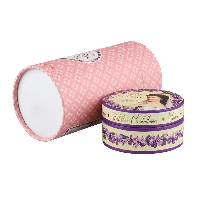 High-end cylinder packaging box cylinder perfume box white cylinder box