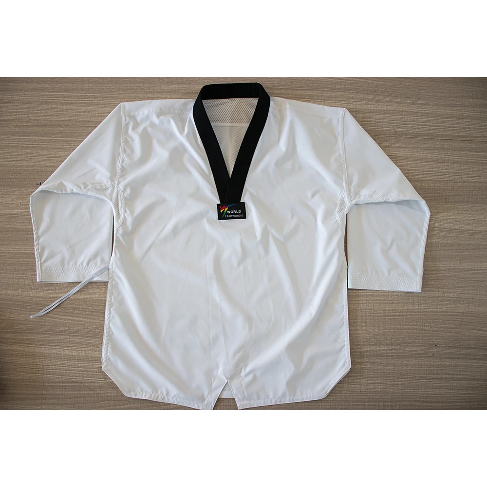 Taekwondo Uniforms Long Sleeves Martial Arts Dobok Gym Training Uniforms with Belt for Children Adults Unisex