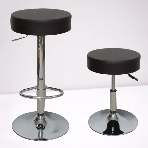 2021 Adjustable Commercial Bar Stool Modern Black Lift Rotating PU Leather Bar Stool