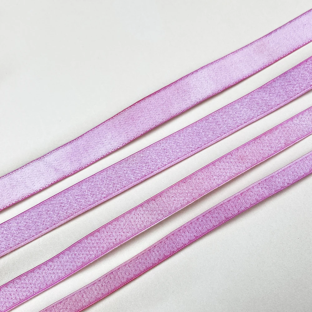 Factory custom solid color woven soft polyester webbing spandex jacquard elastic band for bra straps