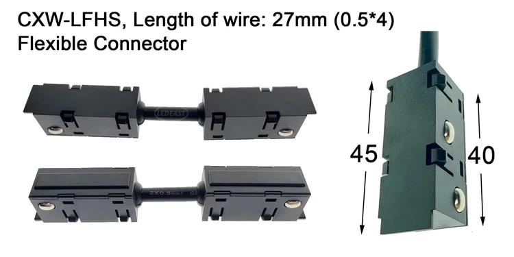 LEDEAST CXW-LFHS Electrical 48V Low Voltage Track Flexible Connector for Arc-Shaped Magnetic Guide Rail