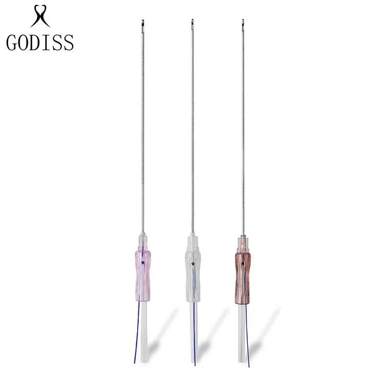 GODISS distributors wanted pdo thread lift absorbable cosmetic thread lifting needle sharp 4D cog pdo thread barb 23g 90mm