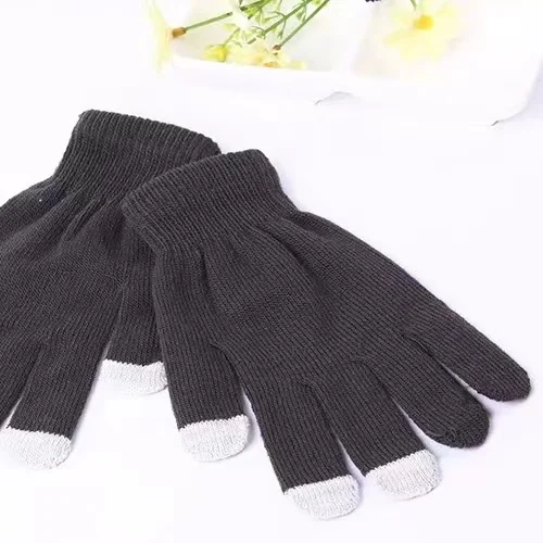 Full Fingers Cotton Knitted Touch Screen Glove