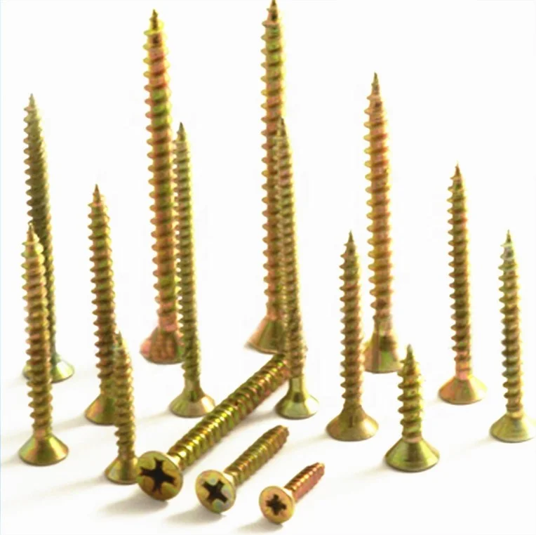 
China Wholesale Self Tapping Chipboard Screw C1022 Yellow Zinc Plated 