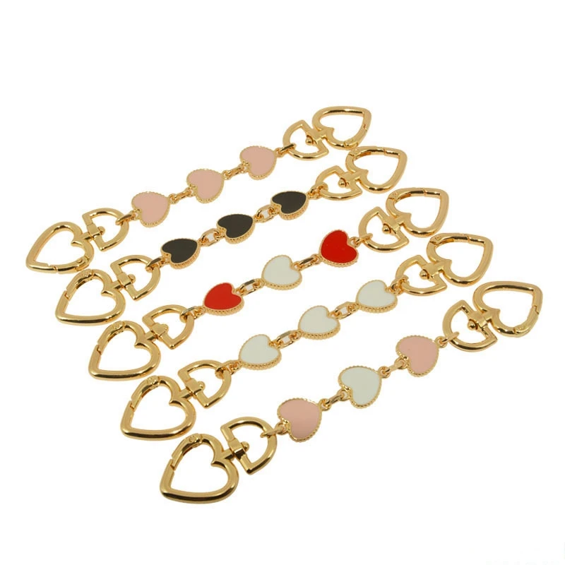 Heart-shaped Chain Buckles Replaceable Shoulder Strap Extension Extended Short Chain for Bag DIY Bag Accessories Parts