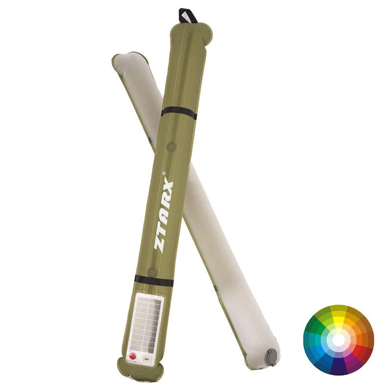 Camping led Lamps Solar power tube Lights Party Portable Magnetic Rechargeable RGBW lantern for Outdoor hiking