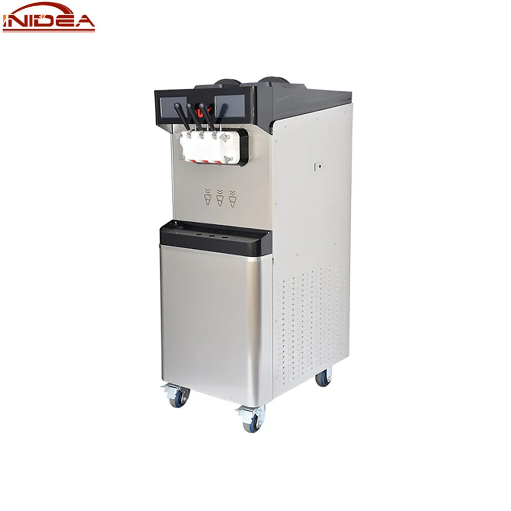 750w commercial new design industrial Chinese style automatic pre-cooling and cleaning summer soft ice cream machine