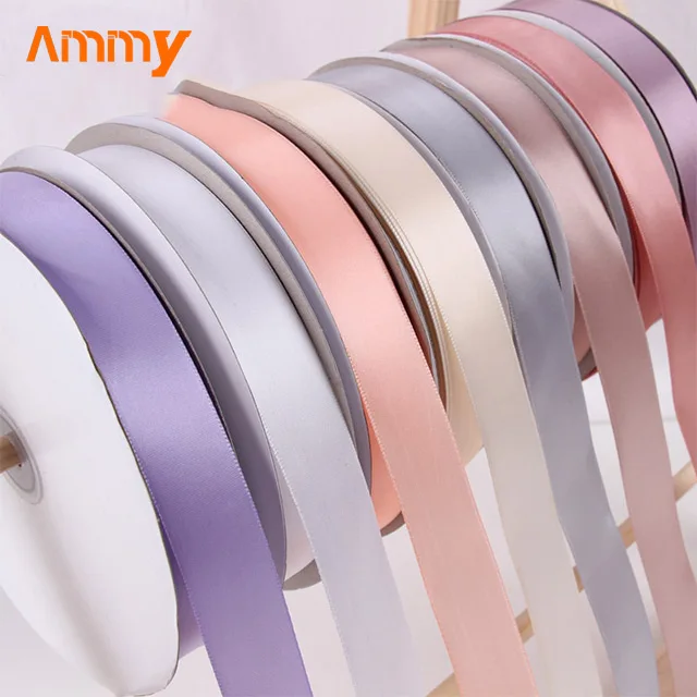 Ammy  2.5cm Polyester Ribbon 91m Plain High Quality Polyester  Flower Packaging Material Gift Ribbon