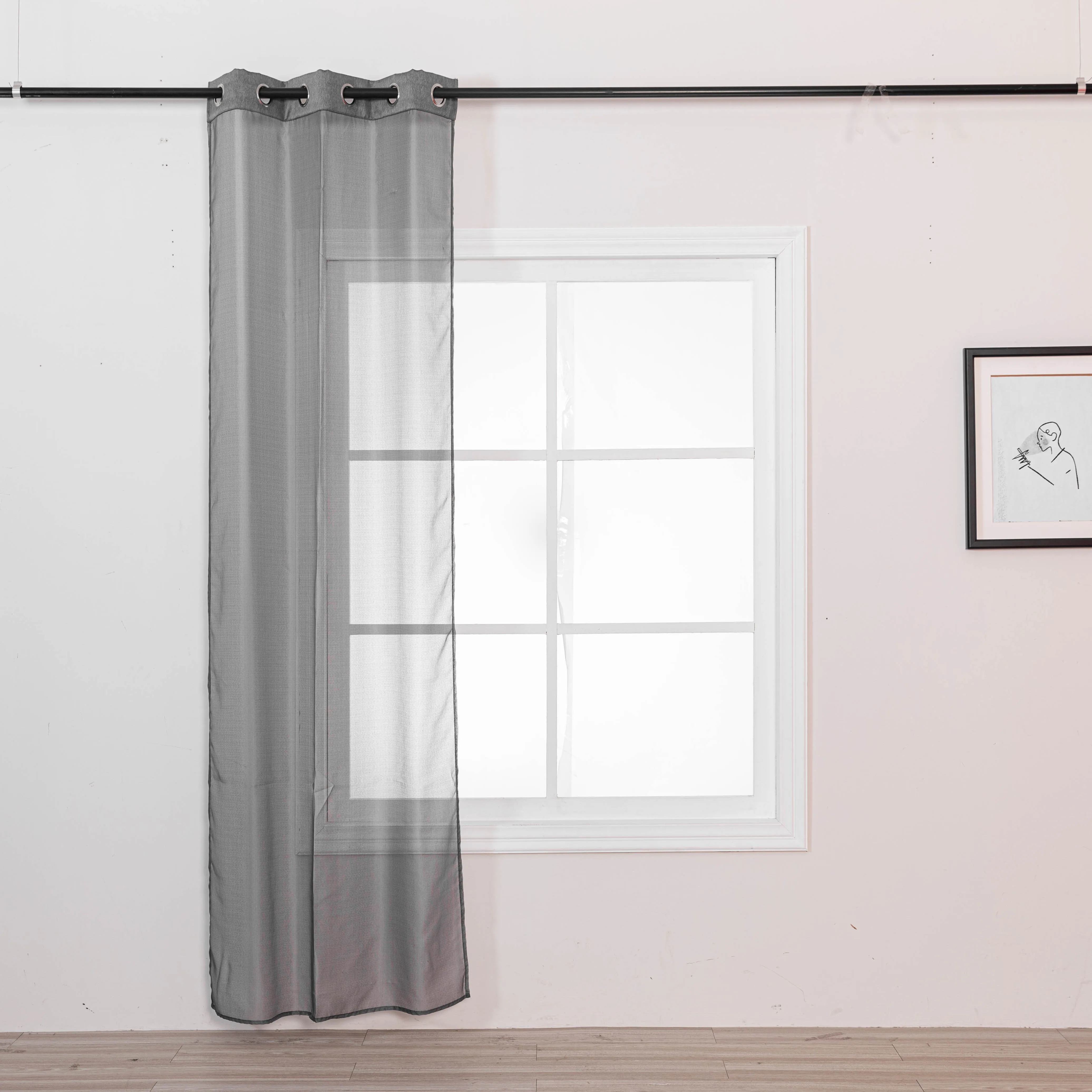 2023 New Arrival Sheer Window Curtains With Cheap Price, Custom Curtain Series With Cushion, Wholesale Hot Sale Grommet Curtain