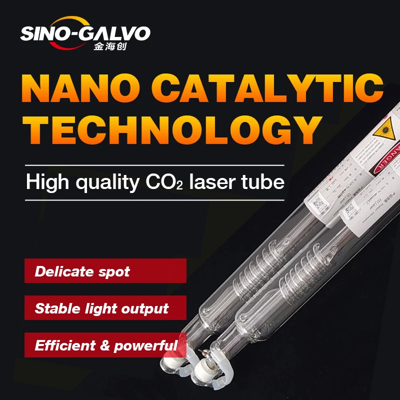 Sino-Galvo Laser Source 40w 60w 100w 150w Glass Co2 Laser Tube For Laser Marking / Cutting Machine