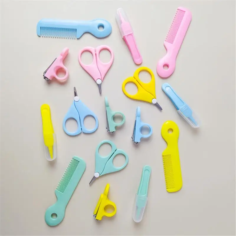 Infant Nail Clippers Scissors Hair Care Comb Set Newborn Booger Clip Nail Daily Care 5-piece Set Nail Supplies for Professionals
