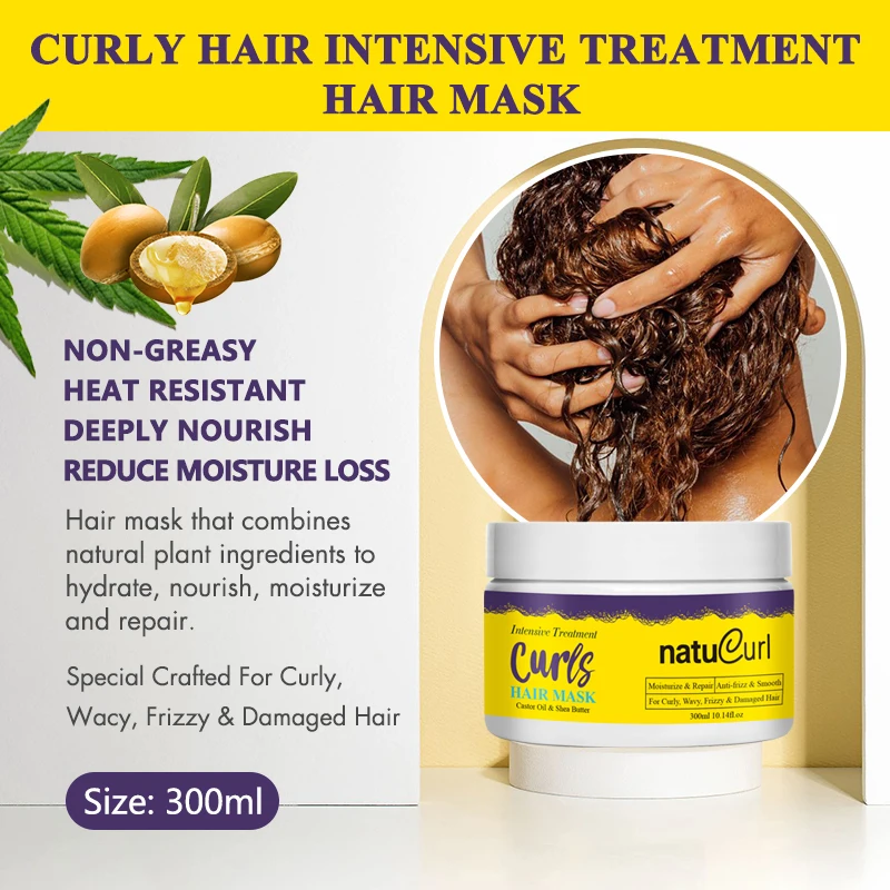 Private Label African Kid Curly Hair Care Shea Butter Hair Masks for Frizz Control and Smooth Hair
