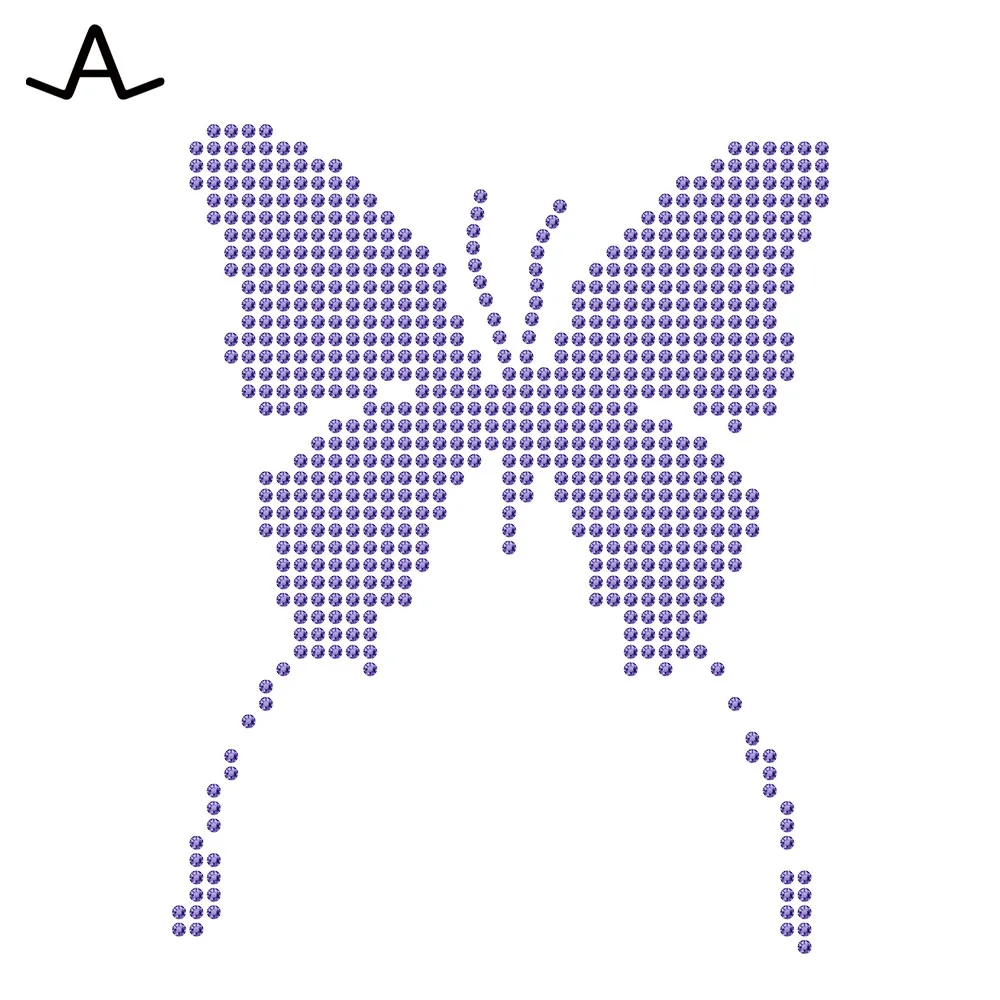 Butterfly rhinestone crystal hotfix transfer  for garment shoes hats