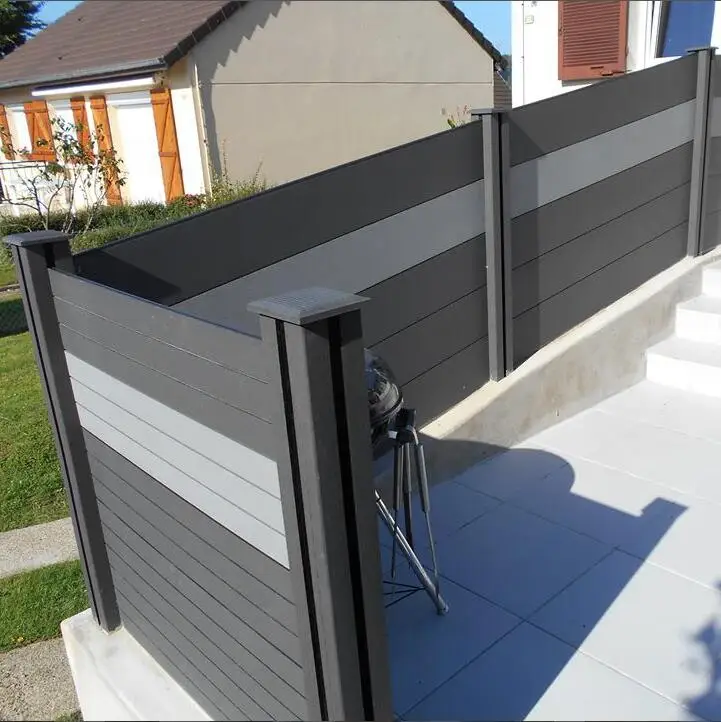 Easily Assembled Feature WPC Fence better than  PVC Coated Frame Finishing vinyl privacy fence