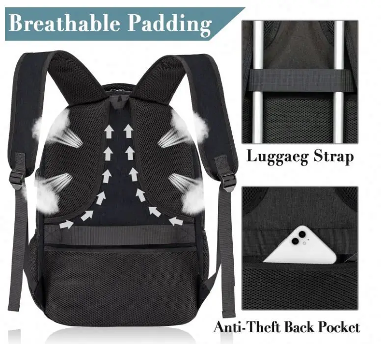 Free sample 2024 Wholesale Factory School Bag  Travel Multi Function  Large Capacity Computer Backpack For Unisex