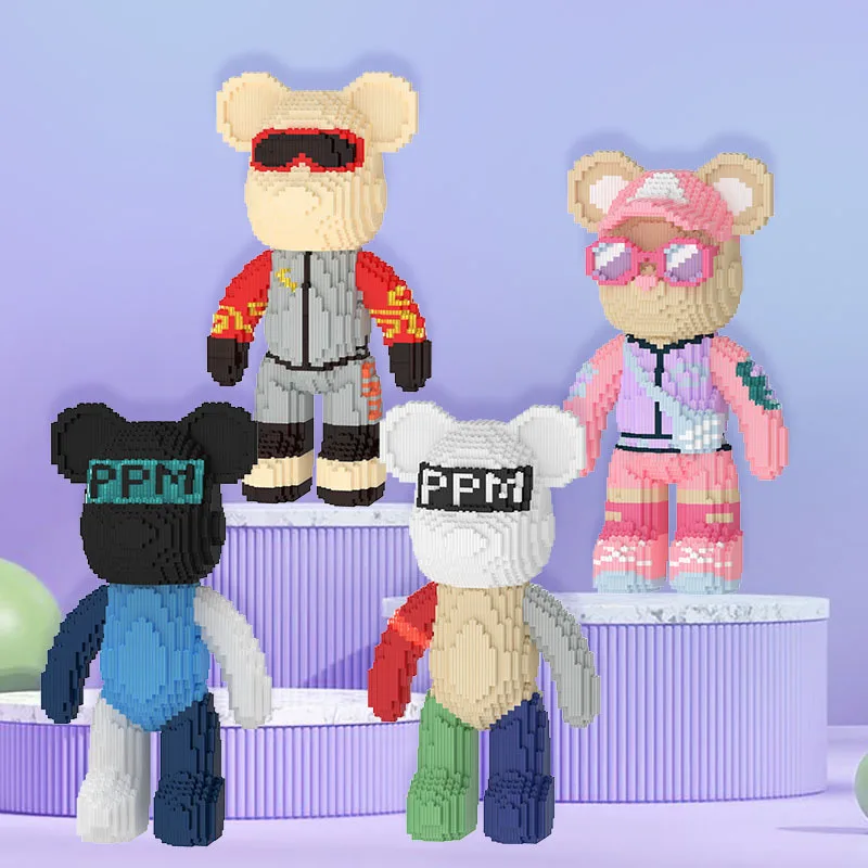 2024 New Arrival 3d Model Assembled 46cm Micro Bricks Connection Colorful Bearbrick Building Blocks Toy For Craft Kit For Adults