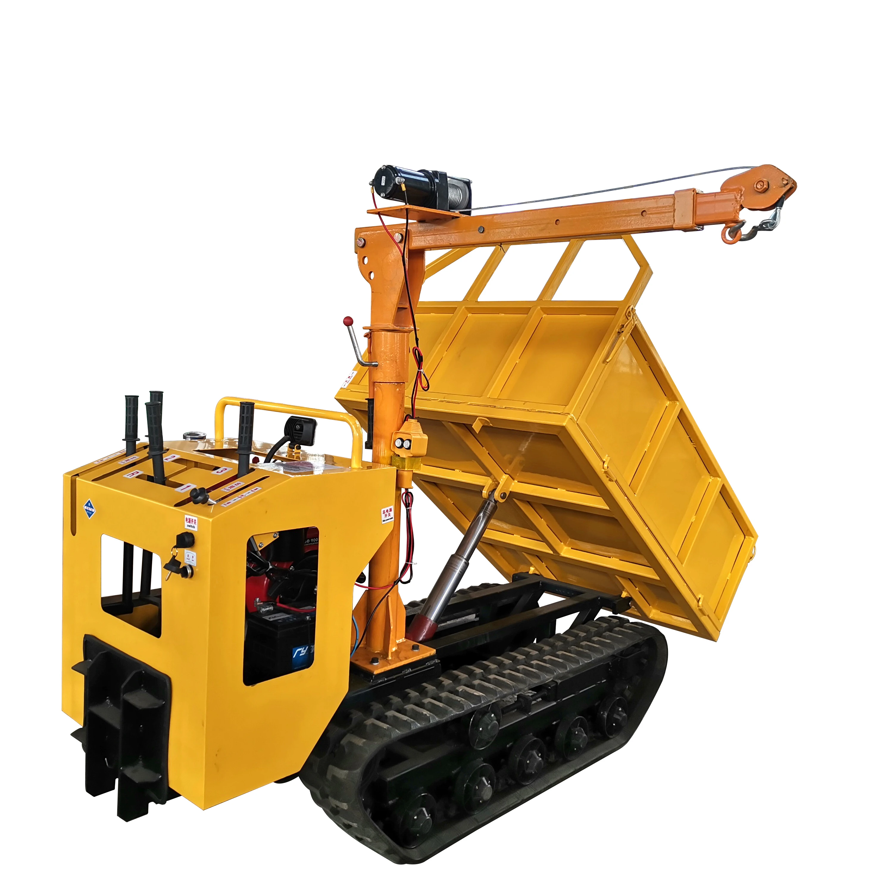 Mini Crawler Transporter Trucks Rubber Track All-Terrain Transporter Crane Truck