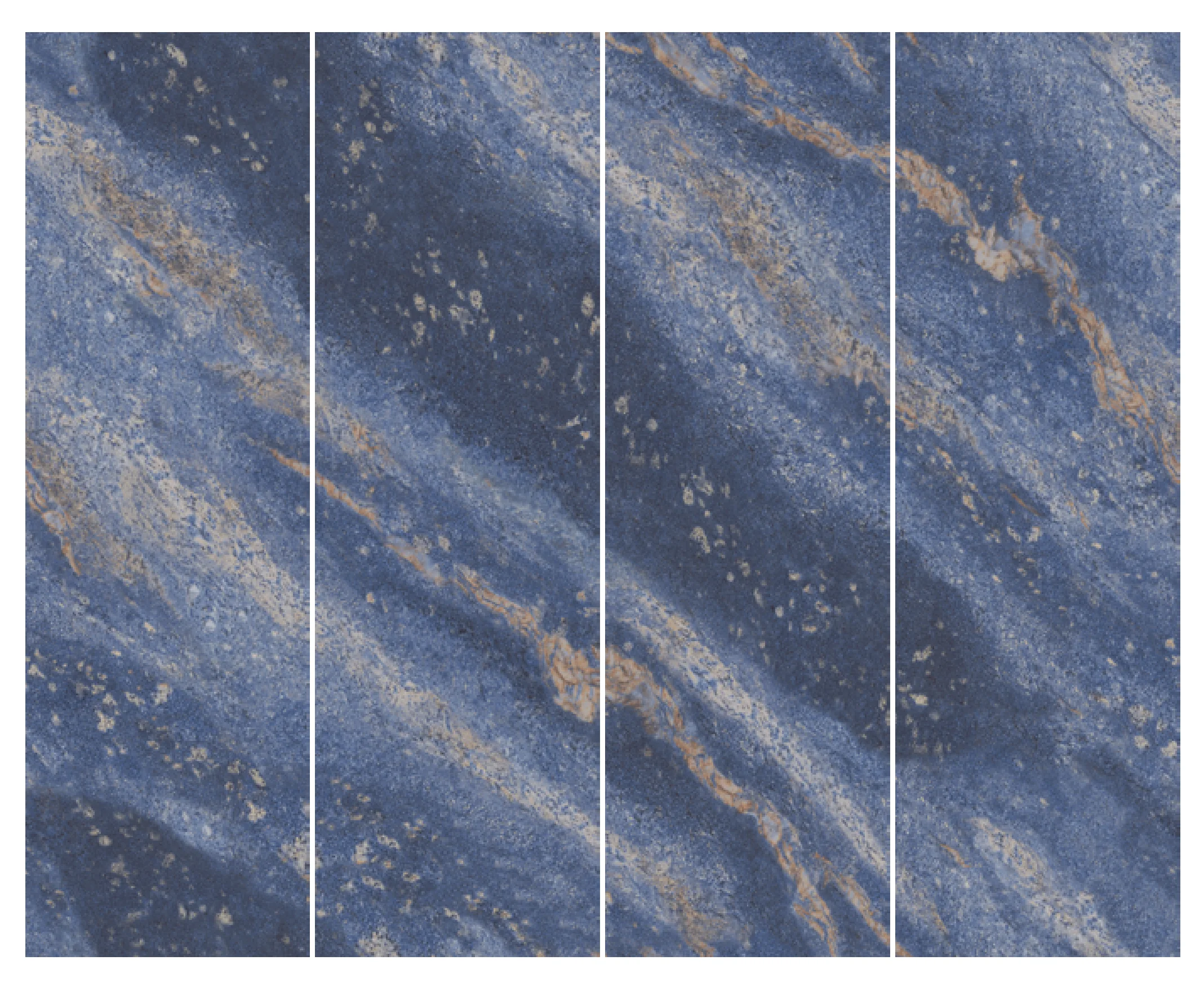 800X2600mm Continuous Pattern Big Size Large Format Slab for Background Wall and Floor Blue Sintered Stone Tiles