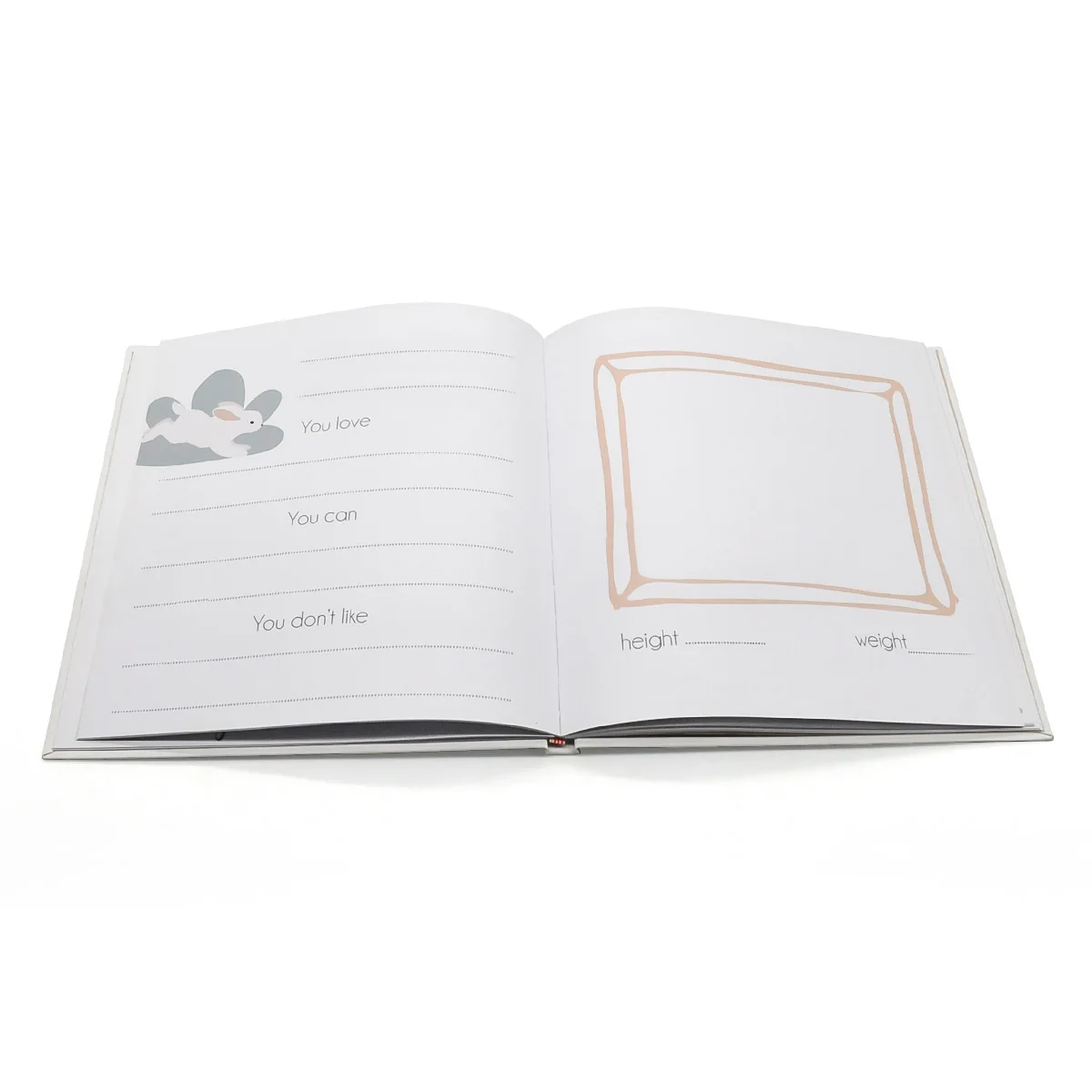 Factory book binding wholesale custom OEM  milestone children  kids books first year baby memory book