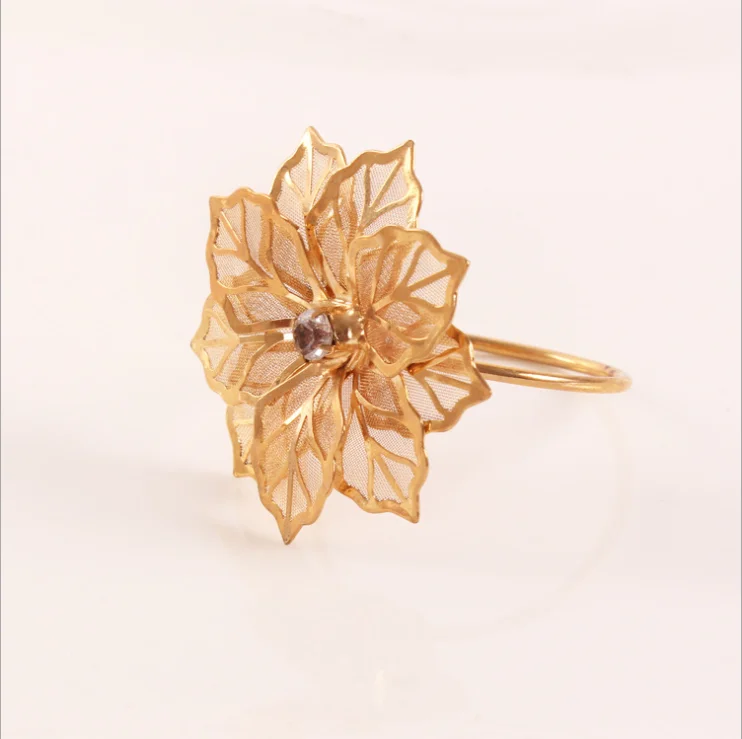 Декоративное кольцо для салфеток Bismillah, кольцо для салфеток, медные золотые кольца для салфеток с цветком