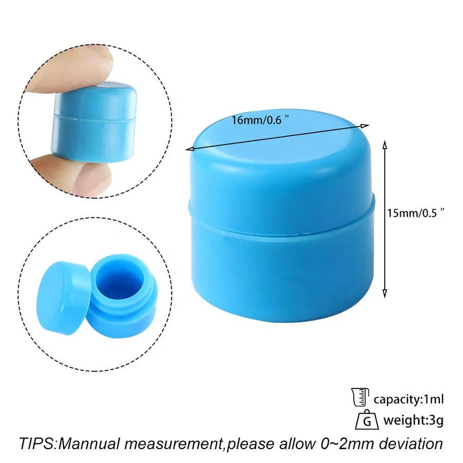 Мини небольшой размер 1 мл Коробка дешевая банка высшего качества силиконовый контейнер оптом Китай завод