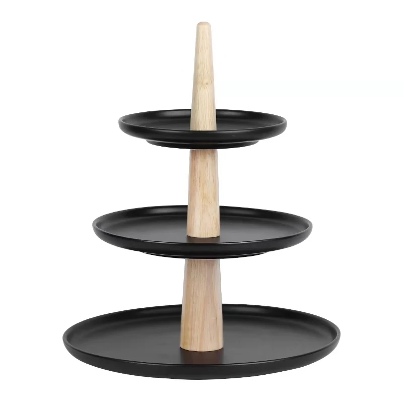 2/3 Layer High Quality Cake Stand with Ceramic Colorful Dish for