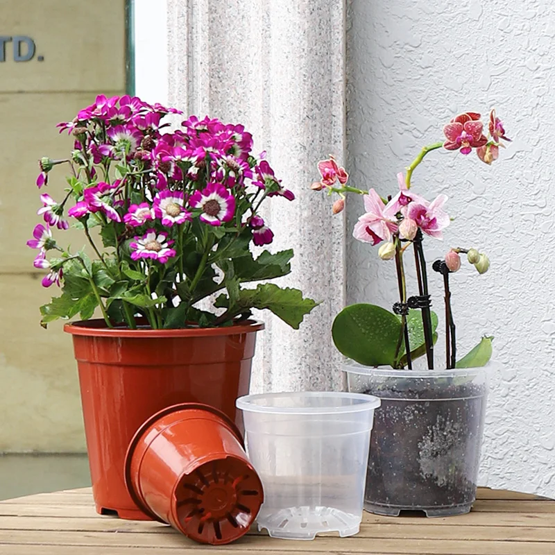 Butterfly orchid root control plastic root pot arum flower candle vine green velvet hollow transparent flower pot