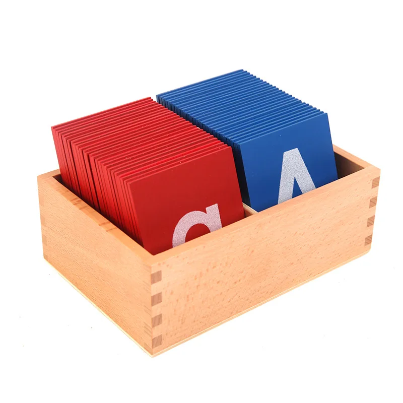 Montessori spelling game teaching aids juegos educativos toys blue and red sandpaper alphabet drawing board act study materials