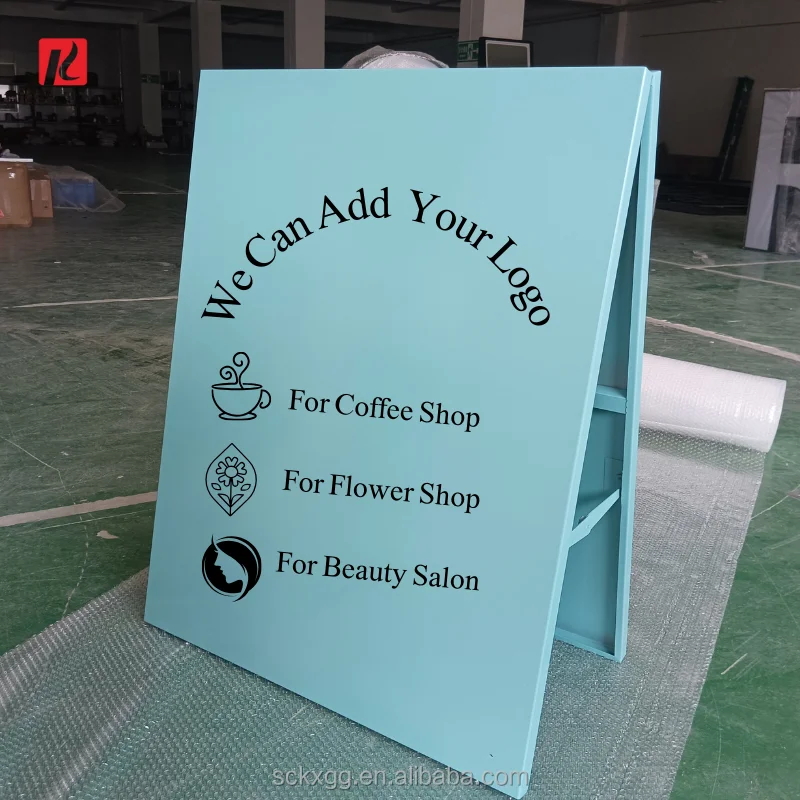 Kexian Custom Double-Sided Metal Sign Board Indoor&Outdoor Business Advertising Boards Standing Sidewalk Sign A Frame Sign Stand