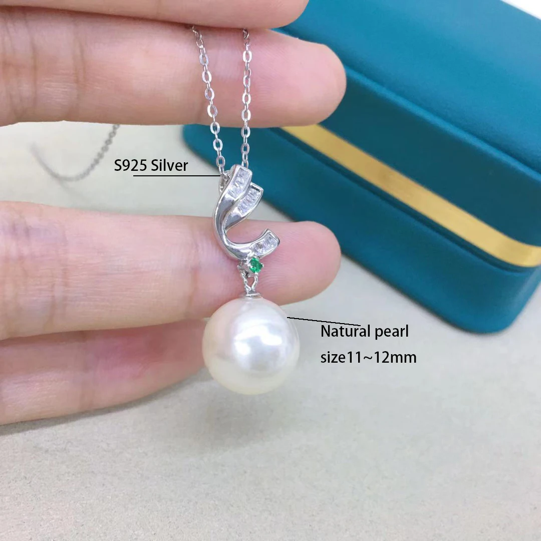 Korean Temperament Single Pearl Necklace S925 Sterling Silver Female Pearl Silver Necklace