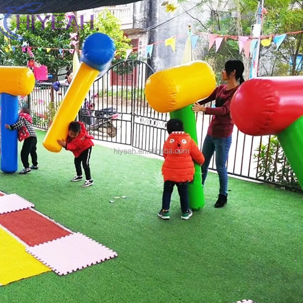 Team Building Game Inflatable Giant badminton,s double  map