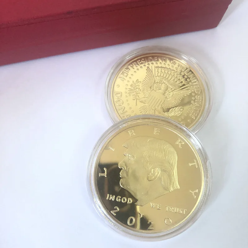 E1435 на заказ, MAGA, Дональд Трамп 2020, анаглиф, памятные монеты, золотые выборов, Трамп, металлическая памятная монета