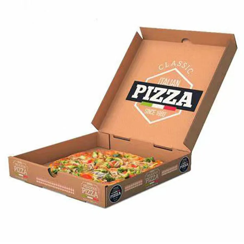 Custom Size Printing Design Pizza Box Paper Board Square Paper Pizza Delivery Carton Packaging Box