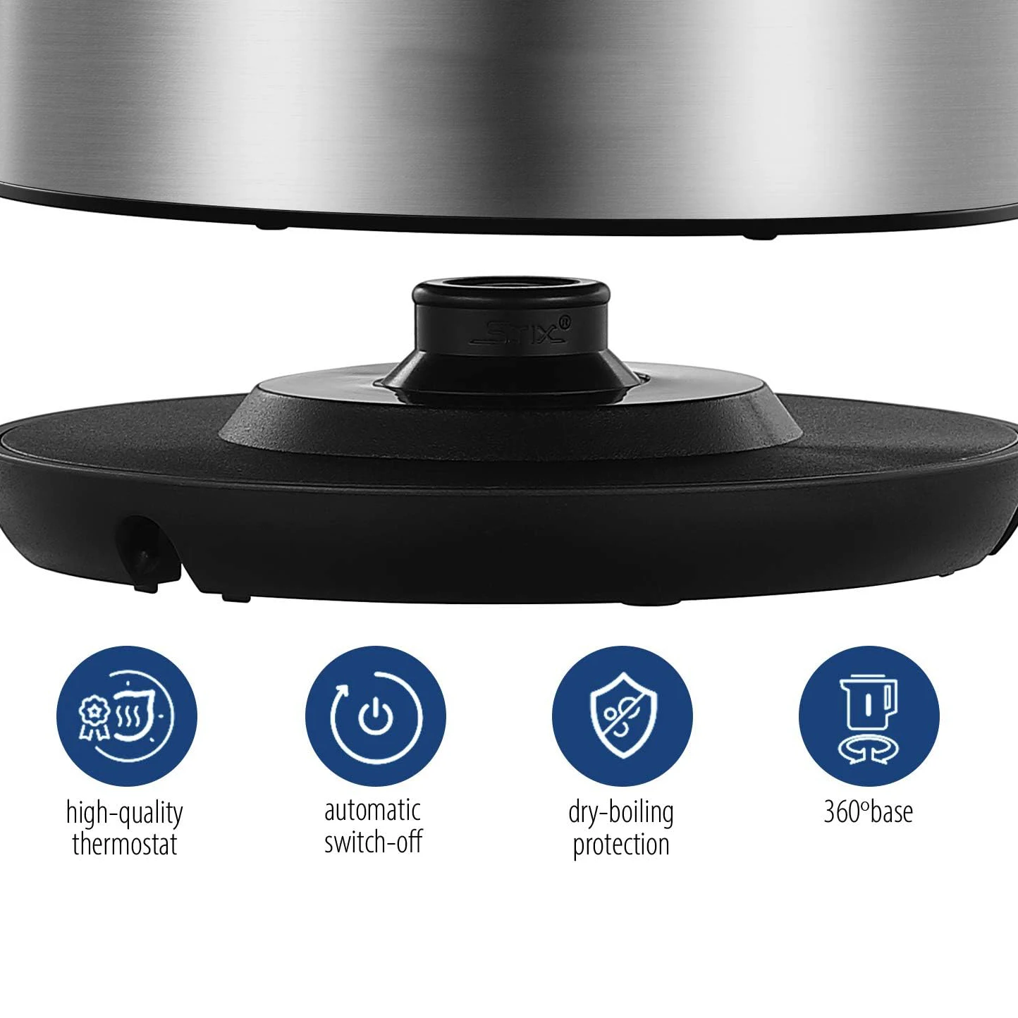 Compact and Portable Anti-slip Rubber Feet 1.7L Electric Tea Kettles and 4 Slices Toaster Stainless Steel Toaster and Kettle Set