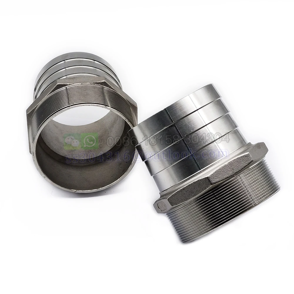Stainless Steel Male Hose Barb Connector Male BSP NPT 4 inch to 4 inch hose barb Home Brew Fitting Water Fuel Air