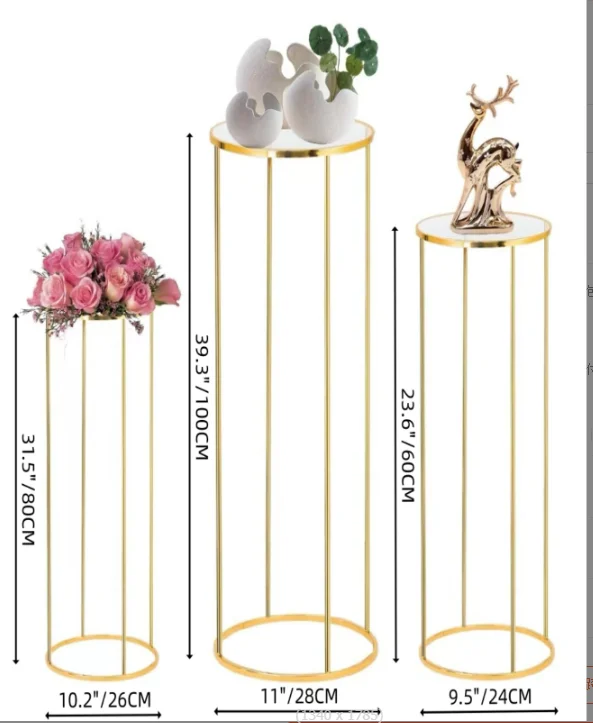 Gold Metal Flower Rack Wedding Flower Floor Vase Rack Wedding Road Guide Decoration Flower Stand