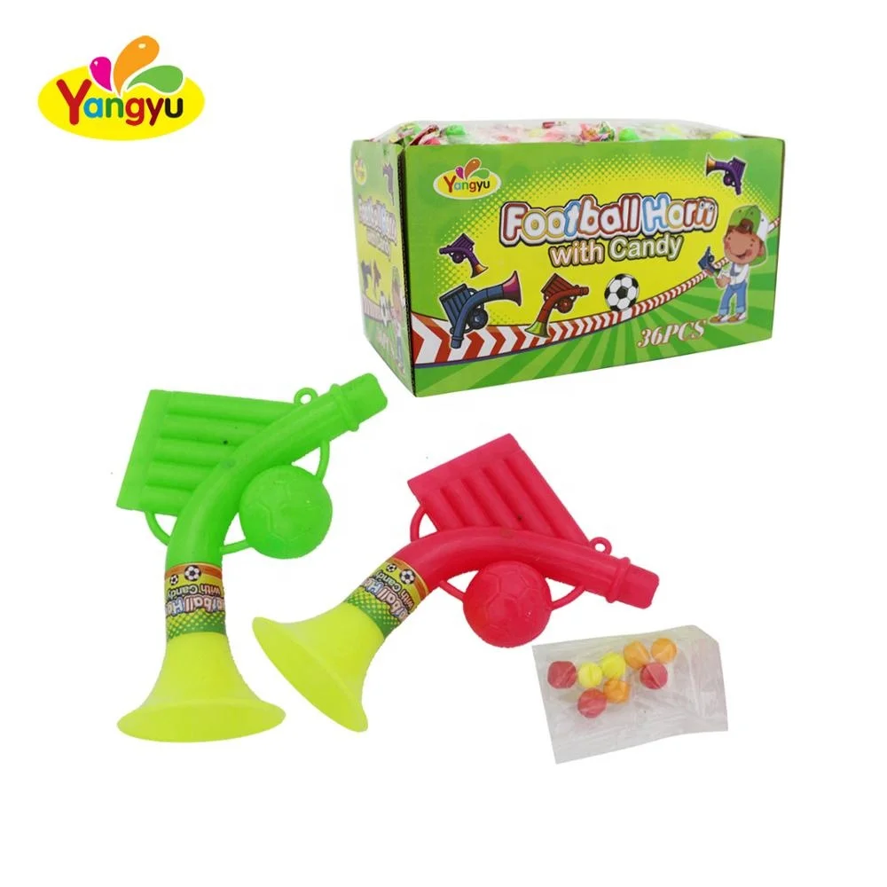 Fan Plastic Football Horn Vuvuzela Toys With Candy