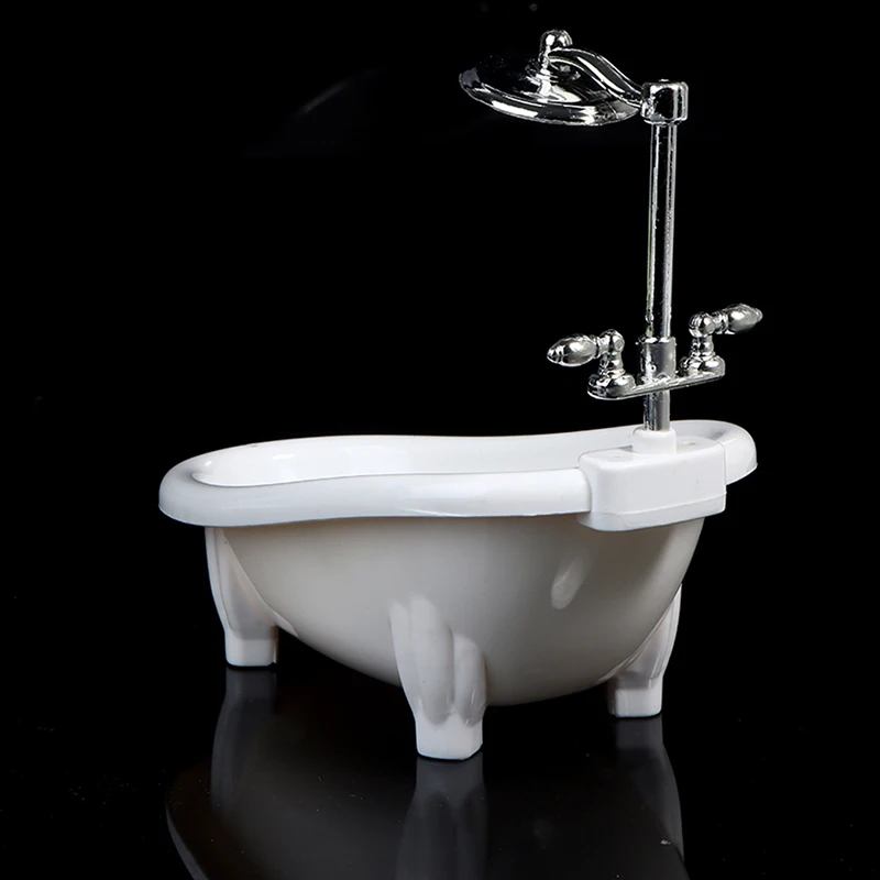 1/6 Dollhouse Miniatures Bathtub Furniture Bathroom Accessories For Doll House Decor Kids Pretend Toys Gift
