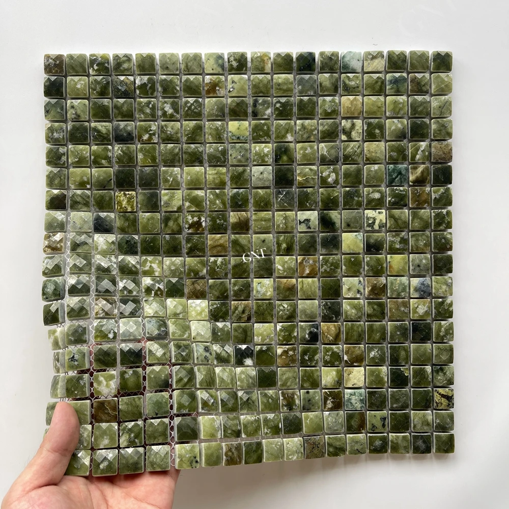 China Mosaic Supplier Shape 300x300 Green Marble Swimming Pool Tile Manufacturers