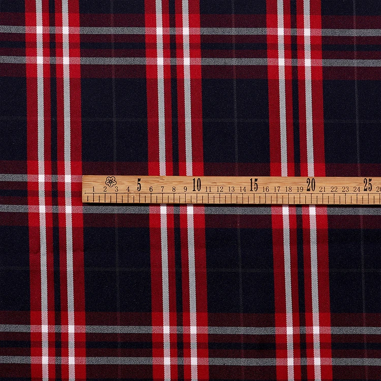 Custom Skin-friendly Woven Twill T/r Yarn Dyed Polyester Viscose Yarn Dyed Check Plaid Fabrics For School Uniforms