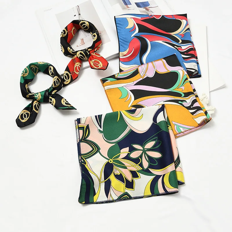 Хорошо продаваемый шарф нового типа на заказ 100% шелковый с цифровым принтом женский шею дизайном