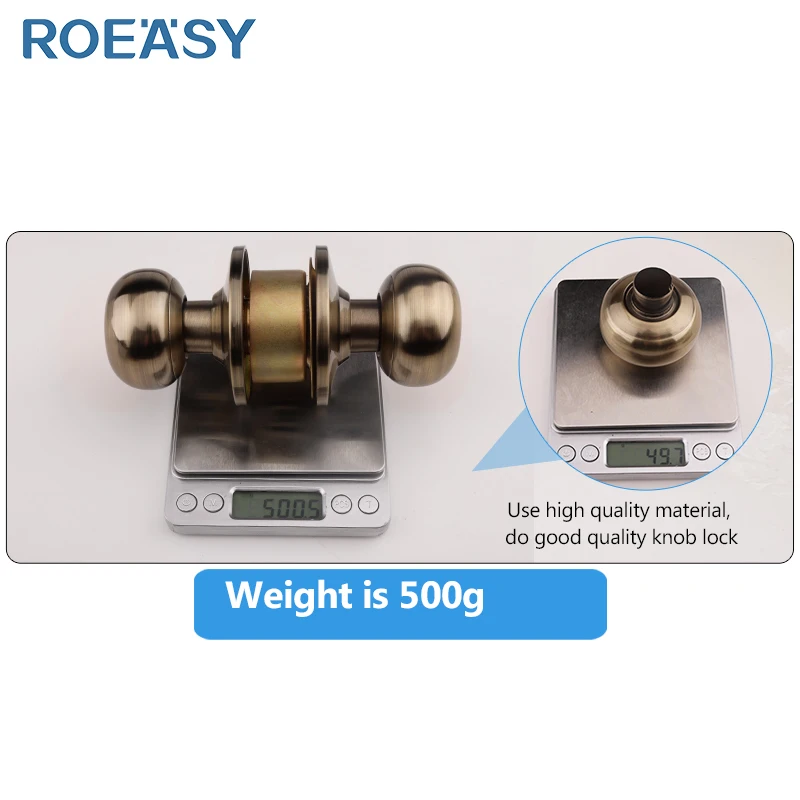 Roeasy door knob and lock set cylindrical 60mm safety privacy knob locks lock knob