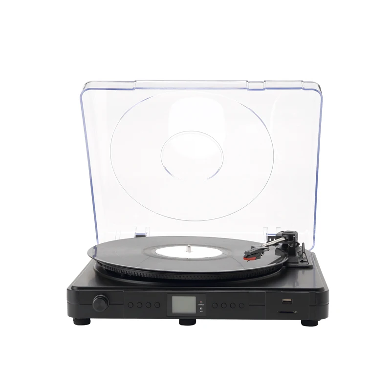 Portable Optional Bluetooth Turntable Plastic Phonograph USB SD Vinyl Record Player With Speakers
