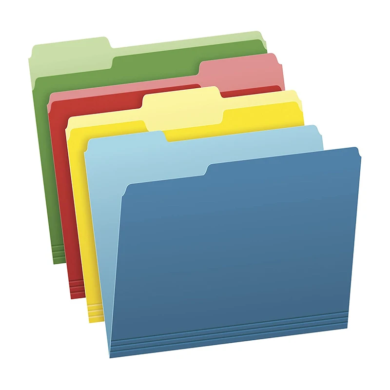 Letter Size 4-Color Assorted Colors 1/3-Cut Tabs 36 Pack Two-Tone Color File