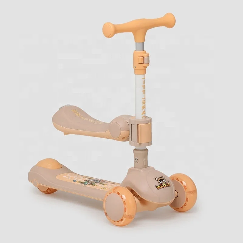 The price of the new scooter Folding scooter There are 2 children kicking scooters