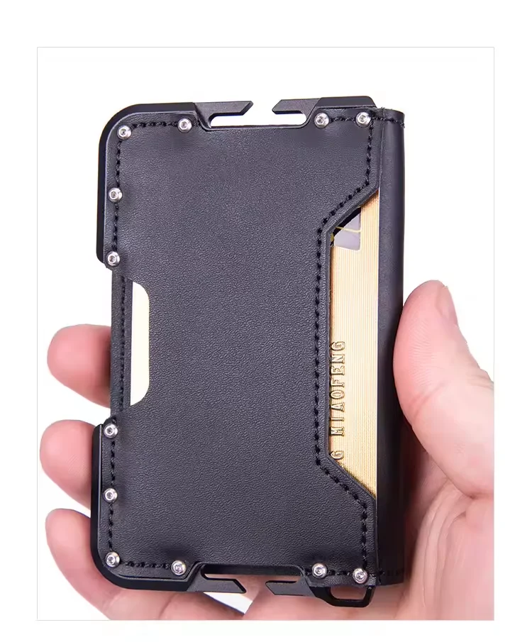 Aluminum Metal RFID Blocking Wallets Women Money Clip Multicard Smart Wallets For Men