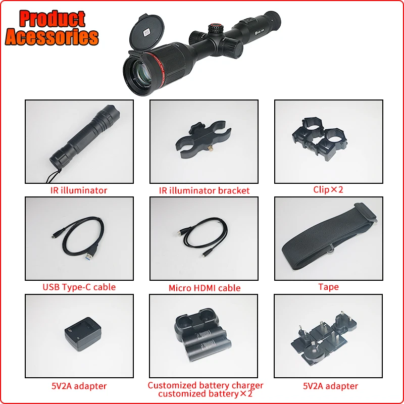 Guide DU50 New Hunting Thermal Imaging External Screen Thermal Monocular Scope for Optical Night Sight Observation Searching