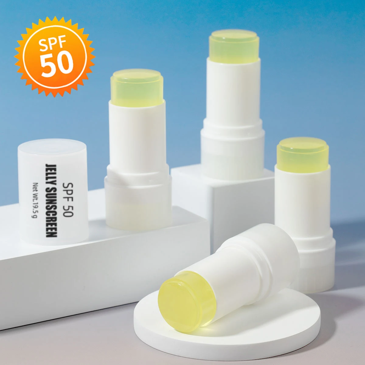 OEM/ODM Organic Sunscreen Vegan Waterproof Tinted Sunblock SPF 50 Face Hydrating Jelly Mineral Sunscreen Stick Private Label